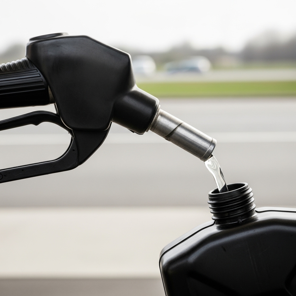 Fuel delivery service - technician delivering fuel to stranded motorist